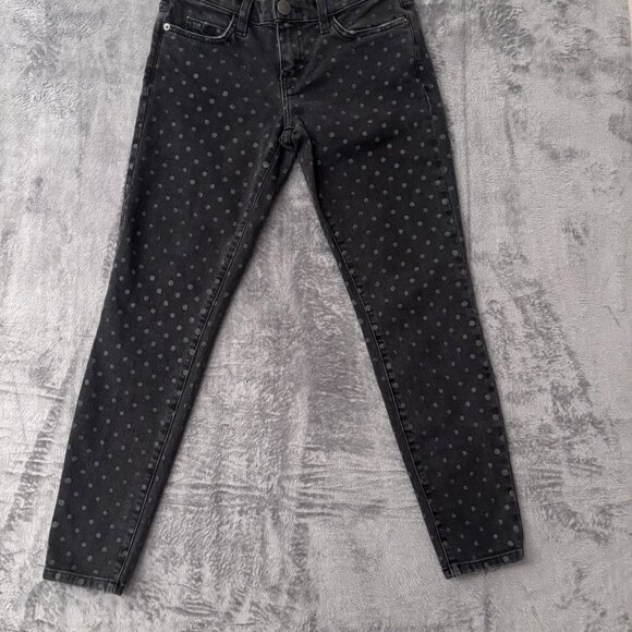 Current/Elliott Jeans Women’s 25 The Stiletto Skinny Black Polka Dot Stretch - Picture 12 of 15